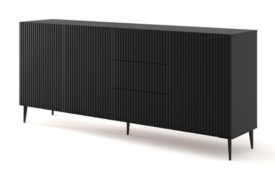 Furnlux Classic Sideboard Ravenna B - Schwarz - 200 x 42 x 87 cm