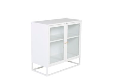 Furnlux Classic Vitrinenschrank BAKAL - Weiß - 85 x 40 x 85 cm