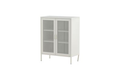 Furnlux Classic Vitrinenschrank MISHA - Weiß - 80 x 40 x 102 cm