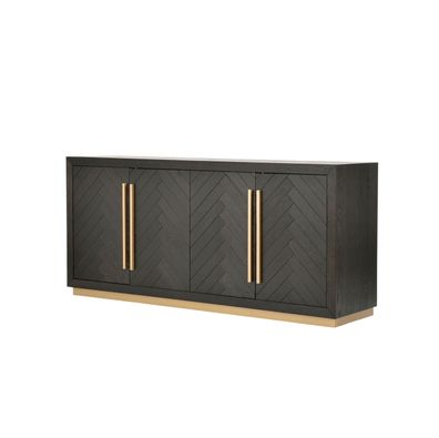 Furnlux Premium Sideboard Seville - Schwarz - 180 x 48 x 80 cm