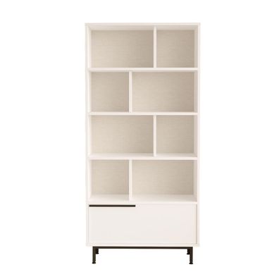 Furnlux Classic Vitrinenschrank OCEAN - Weiß - 84 x 30 x 176 cm