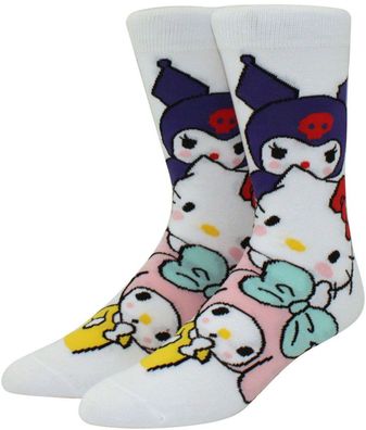 Hello Kitty & Kuromi Lustige Socken - Kätzchen Motiv-Socken - Sanrio Cartoon Socken