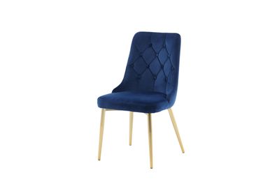 Furnlux Classic Esszimmerstuhl VELVET DELUXE - Blau - 50 x 66 x 89 cm