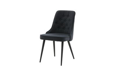 Furnlux Classic Esszimmerstuhl VELVET DELUXE - Schwarz - 50 x 66 x 89 cm
