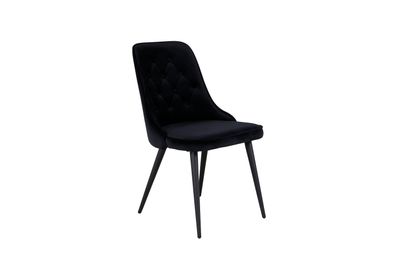 Furnlux Classic Esszimmerstuhl VELVET DELUXE - Schwarz - 50 x 66 x 89 cm
