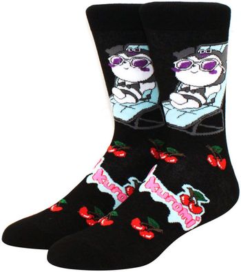 Kuromi Lustige Schwarze Socken - Kätzchen Motiv-Socken - Sanrio Cartoon Socken