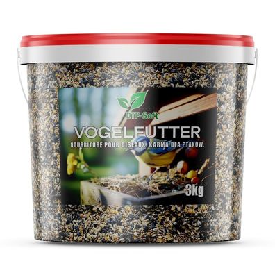 Vogelfutter Streufutter Wildvogelfutter 4 Jahreszeiten Vögel Eimer (3KG)