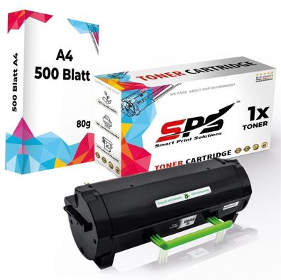 Druckerpapier A4 + 1x Kompatibel für Lexmark MX611DE Toner 602H 60F2H00 Schwarz