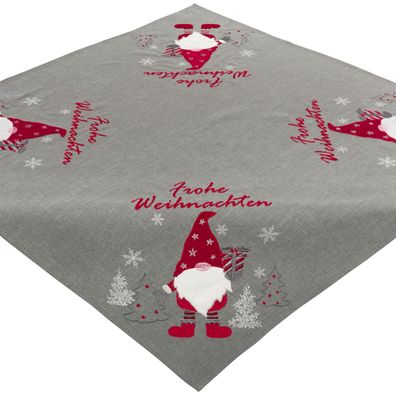 Tischdecke Wichtel 85x85 Frohe Weihnachten Weihnachtsdecke Weihnachtstischdecke