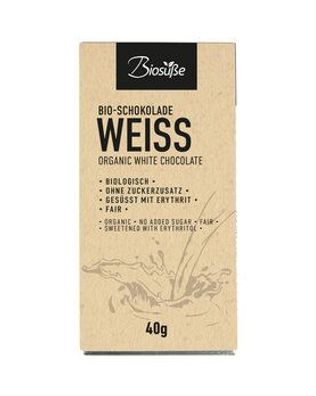 Biosüße 3x Biosüße Bio-Schokolade Weiss Tafel 40g 40g