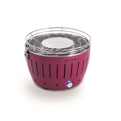 LotusGrill S Small G280 Pflaumenlila Holzkohle Tischgrill raucharm USB-Anschluß