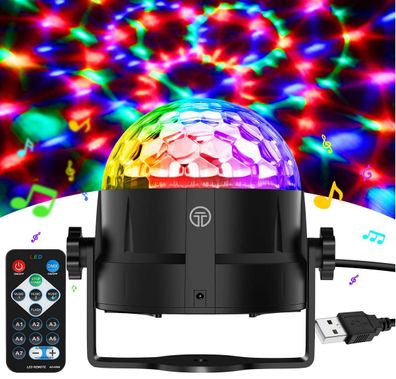 Discokugel 360° Rotierende Musik Discolicht LED Party Lampe