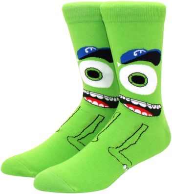 Mike Glotzkowski Grüne Socken - Disney 360° Lustige Monster AG Cartoon Motiv-Socken