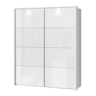 Schwebetürenschrank Sophie 5 weiß Front Hochglanz 200x210x61 Schrank