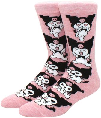 Kuromi Pinke Socken - Kätzchen Motiv-Socken - Sanrio Lustige Cartoon Socken