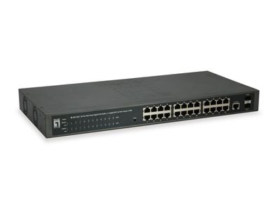 LevelOne 26-Port Web Smart Gigabit PoE Switch, 2x Gigbit SFP