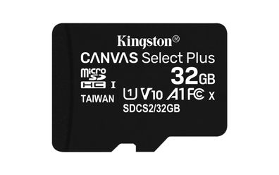 Kingston micSDHC Canvas Select Plus Card + SD Adapter, 32GB