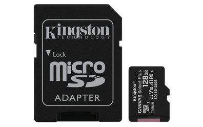 Kingston micSDXC Canvas Select Plus Card + SD Adapter, 128GB