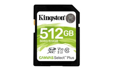 Kingston SDXC Canvas Select Plus C10 UHS-I U3 V30, 512GB