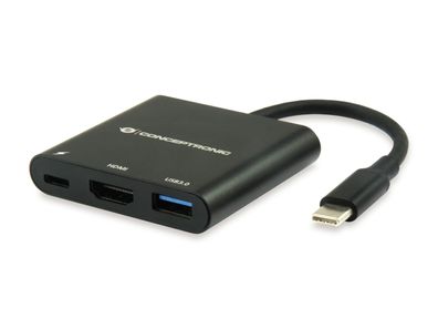 Conceptronic DONN USB Type-C zu HDMI Adapter, PD, USB 3.0