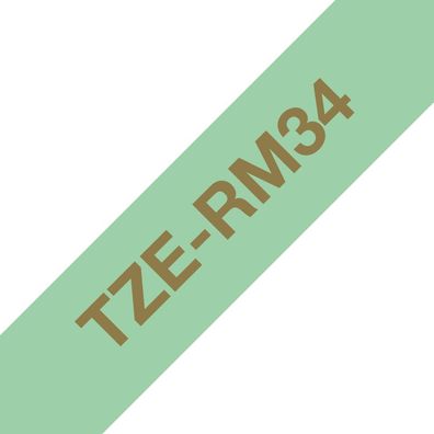 Textilband TZe-RM34 nicht klebend gold auf mintgrün 12mm x 4m