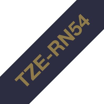 Textilband TZe-RN54 n. klebend gold auf marineblau 24mm x 4m