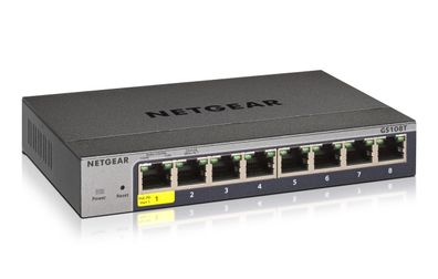 Netgear GS108T- 8-Port Gigabit Switch lüfterlos Metallgehäuse