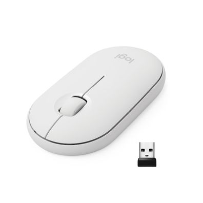 Logitech M350 PEBBLE Wireless Maus Weiß