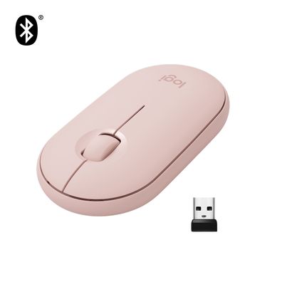 Logitech M350 PEBBLE Wireless Maus Rosa