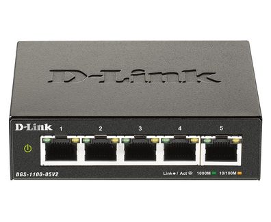 D-Link DGS-1100-05V2 5-Port Gigabit Smart Switch