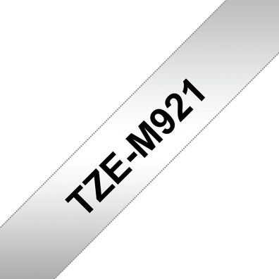 Brother TZe-M921 silber-metallic / /chwarz, 9 mm 8 m laminiert