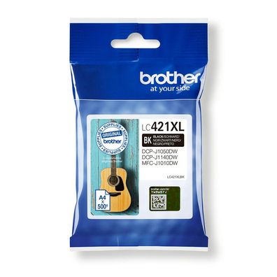 Brother Tintenpatrone LC-421XLBK Schwarz (ca. 500 Seiten)