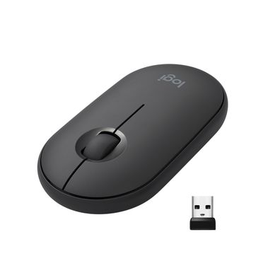 Logitech M350 PEBBLE Wireless Maus Grau