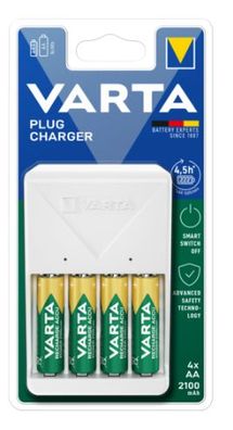 VARTA Plug Charger 4x AA 56706 2100mAh