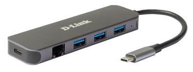 D-Link DUB-2334 5-in-1 USB-C Hub mit Gigabit Ethernet/Power