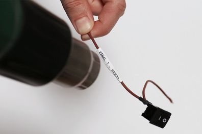 Brother HSe-211E Schrumpfschlauch schwarz auf weiß (5,2 mm)