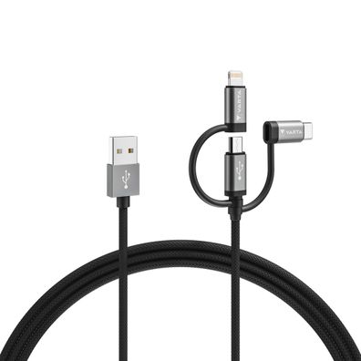 VARTA Speed Charge und Sync Cable Micro USB, Type C und Lightning