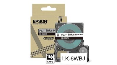 Epson Matte Tape - Weiß matt / Schrift Schwarz 24 mm