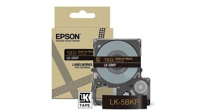 Epson Gift Tape - Schwarz / Schrift Gold 18 mm