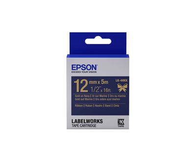 Epson Gift Tape - Satinband Navy / Schrift Gold 12mm