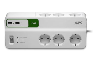 APC Essential SurgeArrest 6 outlets 5V,2.4A 2 port USB charger