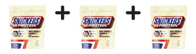 3 x Mars Protein Snickers White Protein Powder (875g) White Chocolate, Caramel and Pe