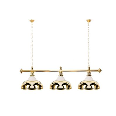 Billard Lampe 3 Schirme gold mit Glas / goldfarbene Halterung