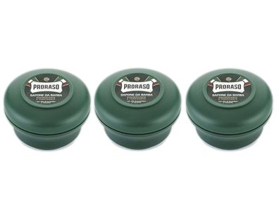 Proraso Grün Shaving Soap Bowl 150 ml (3er-Pack)