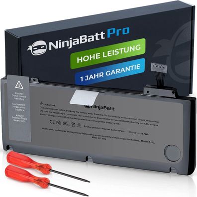 NinjaBatt Batterie A1278 A1322 für Apple MacBook Pro 13" [2009 2010 2011 2012 Ye