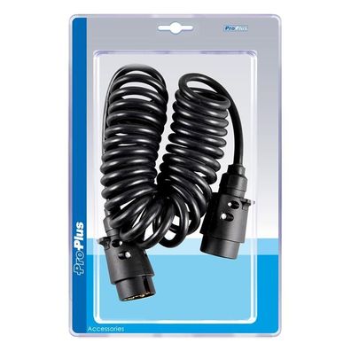 ProPlus Spiralkabel 3 Meter mit 2x Stecker 7-polig PVC im Blister