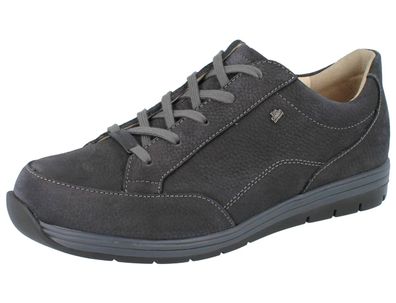 FINN Comfort Osorno Herren Halbschuhe Schnürschuhe grau schiefer NubukRona