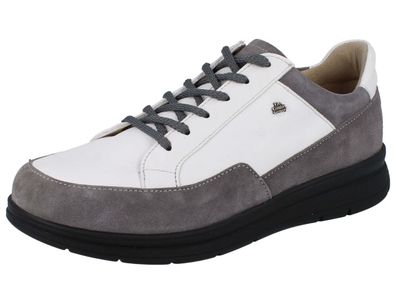 FINN Comfort Toulon Damen Schnürhalbschuhe grau mouse weiss Soft Nappa Leder