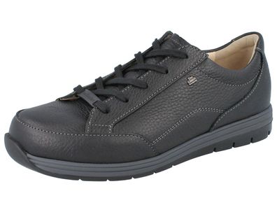 FINN Comfort Osorno Herren Halbschuhe Schnürschuhe schwarz Hillcrest Glattleder