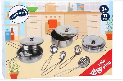 Small foot 8953 - Kochgeschirr Profi, Koch-Set für Kinderküche, Metall, 11-teili